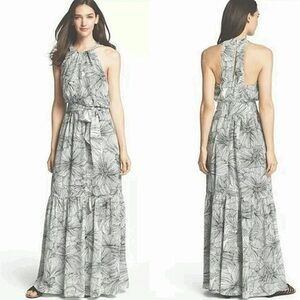 Jessica Simpson Black and White Floral Maxi Dress - M